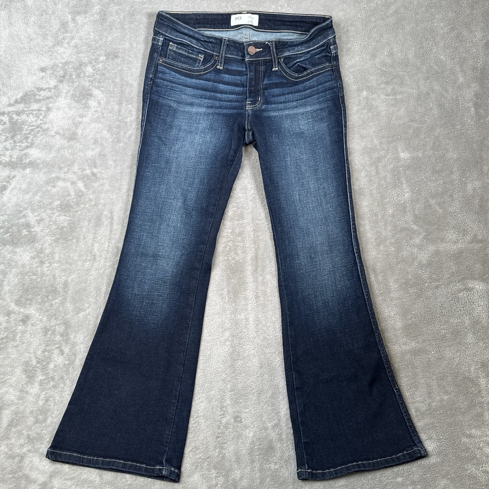 BKE Stella Slim Fit Low Rise Bootcut Jeans Blue Dark Wash Womens 29x30 Cowgirl